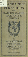 National Pet Stock of Association of America (NPSAA) Standard of Perfection book 1915