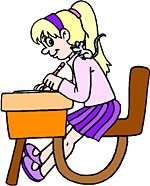 Girl sitting at desk