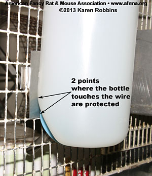 Small size water bottle protector for wire cage