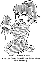 Girl holding rat